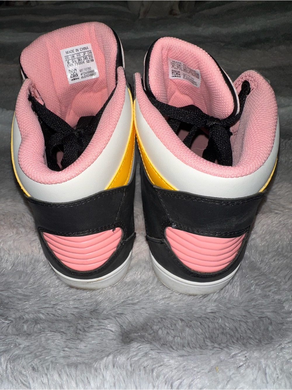 adidas High-Top Sneakers in Red, Pink & Light Blue - Picture 5 of 7